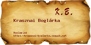 Krasznai Boglárka névjegykártya