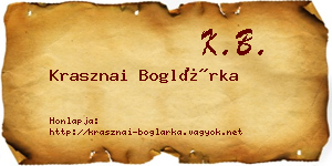 Krasznai Boglárka névjegykártya