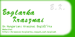 boglarka krasznai business card